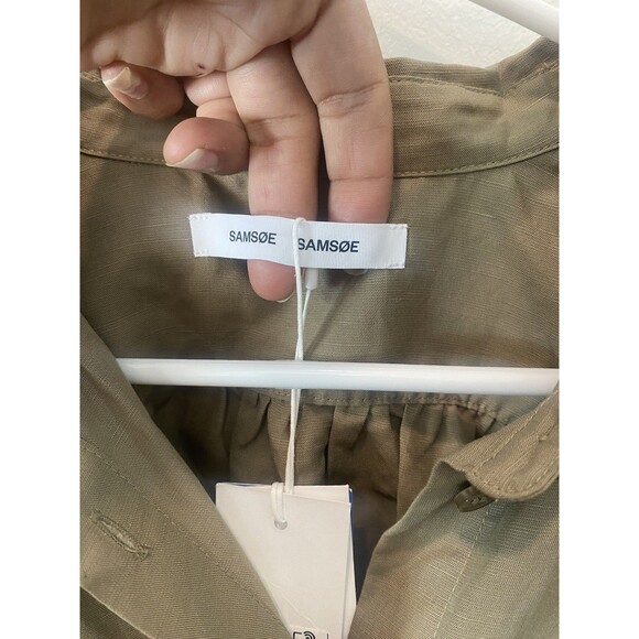 Samsoe Mejsa Shirt Size Large Covert Green NWT - Picture 6 of 11